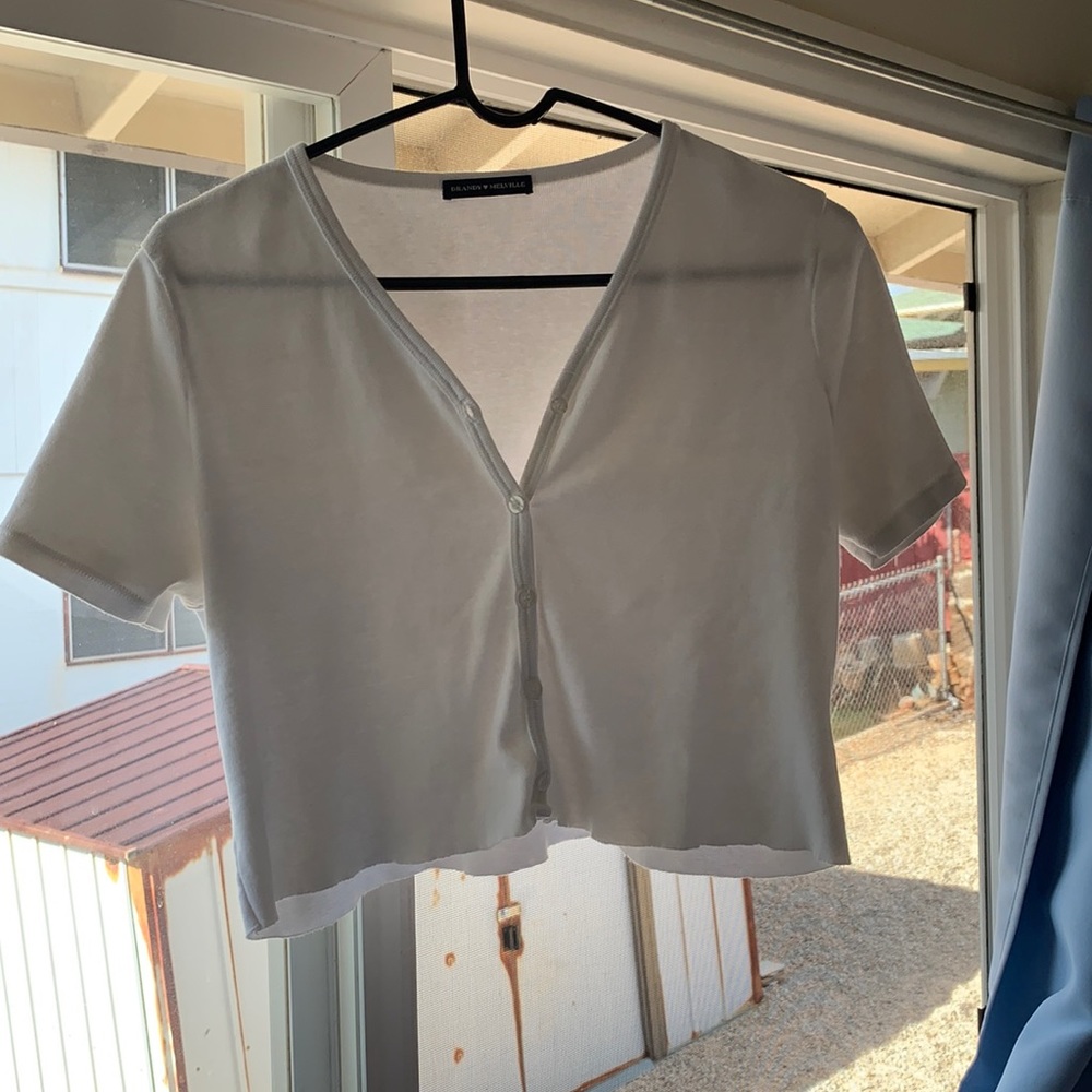 Brandy Melville Cropped Button Down top